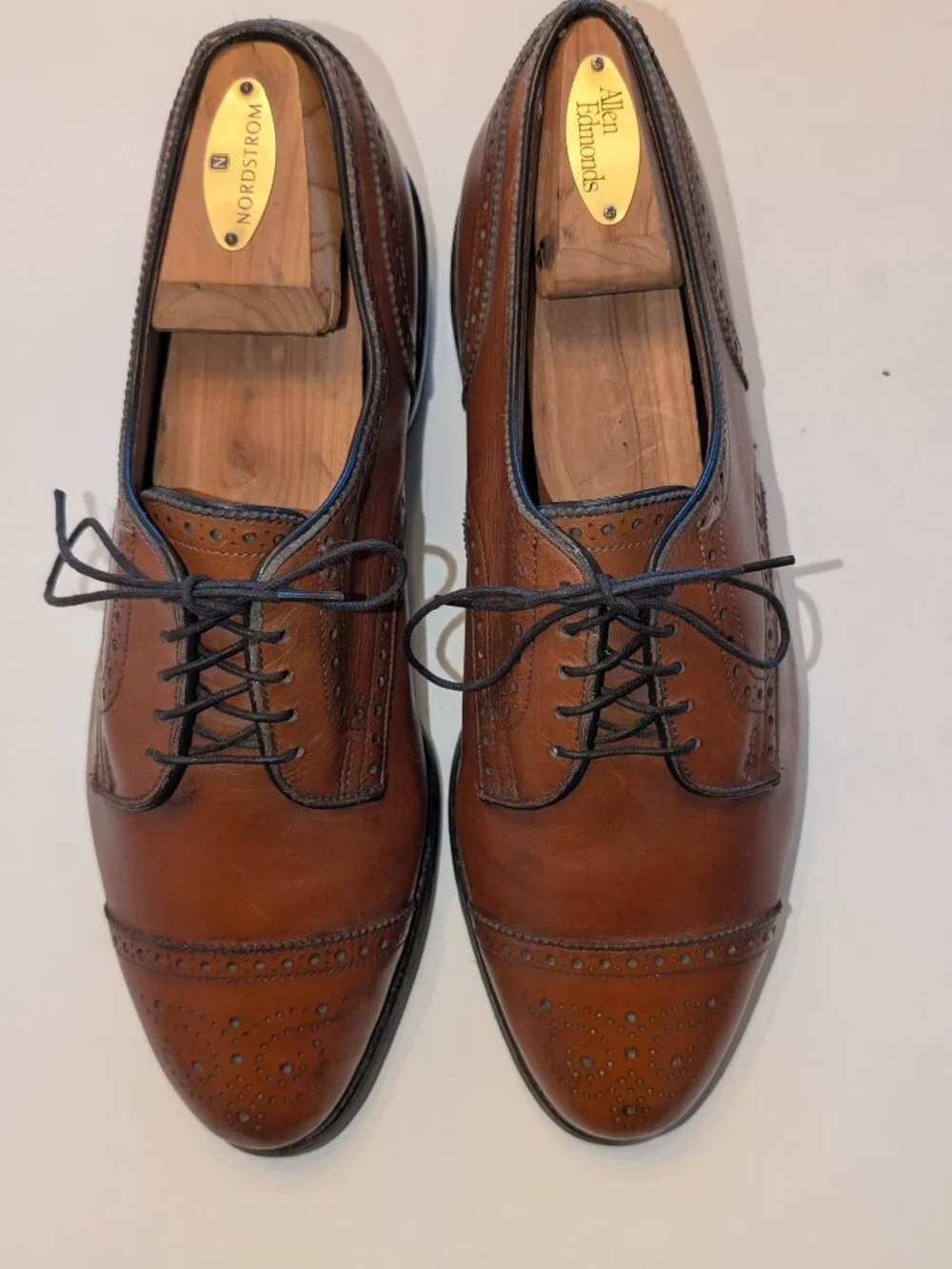 Allen Edmonds Brown Leather Cap-Toe Brogues